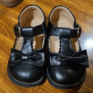 Elegant Black Kids Dress Shoes with Bow